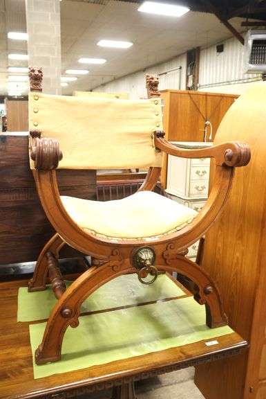 Continental Walnut Savonarola Chair
