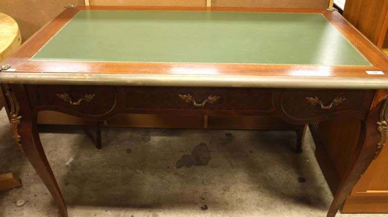 Louis XIV Style Leather Top Bureau Plat Desk, As-Is