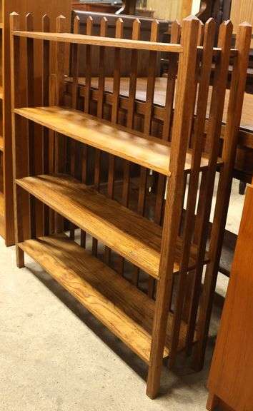 Antique Mission Oak Picket Fence Bookshelf