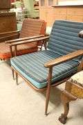 Pair MCM Viko Baumritter Copper and Walnut Lounge Chairs