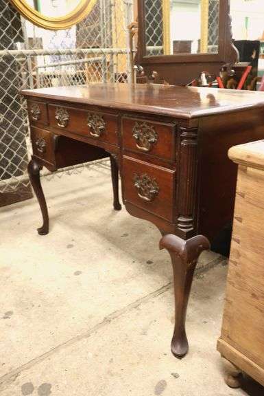 Colonial Revival Mahogany Vanity with Mirror