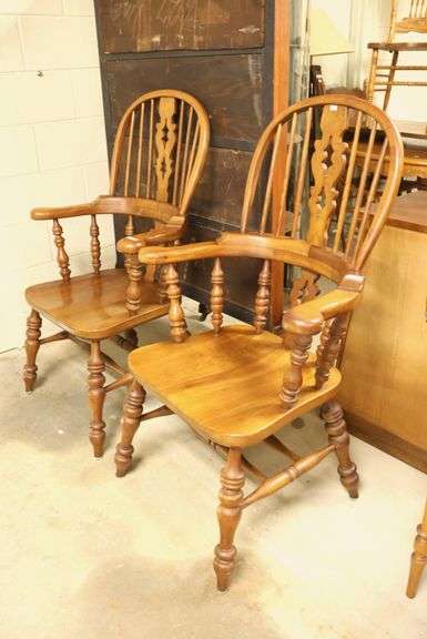 Pair Welsh Style Windsor Armchairs
