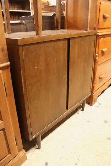 MCM Walnut and Laminate Liquor Cabinet