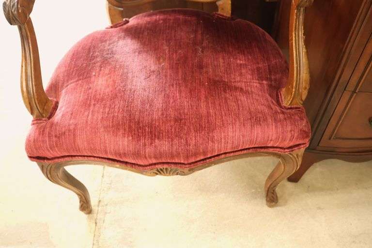 French Provincial Style Carved Armchair