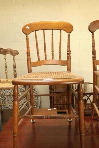 Pair Victorian Cane Seat Chairs