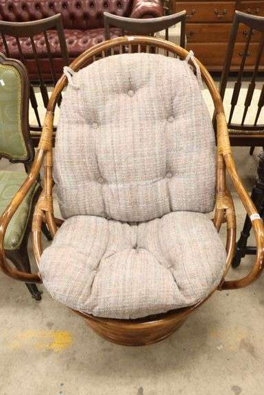 Modern Rattan Swivel Armchair