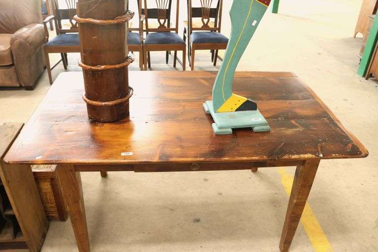 Vintage Farmhouse Pine Harvest Table