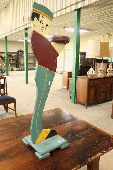 Vintage Folk Art Figural Dumbwaiter