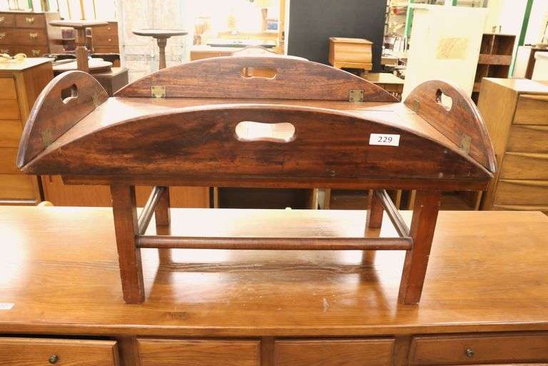 George III Mahogany Butler's Tray on Later Stand