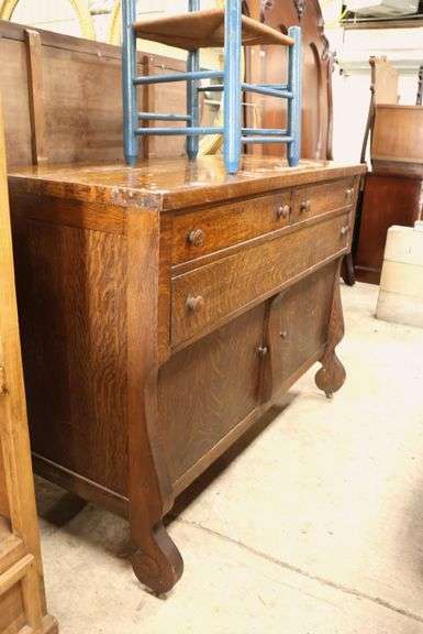 Antique Golden Oak Sideboard, Finish Wear