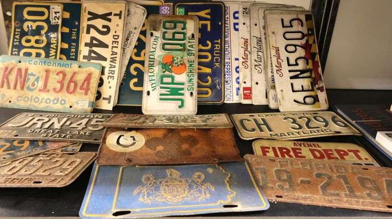 Collection of Vintage Automotive License Plates