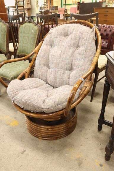 Modern Rattan Swivel Armchair