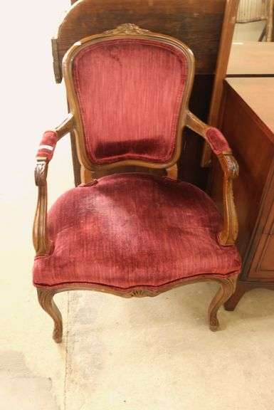 French Provincial Style Carved Armchair