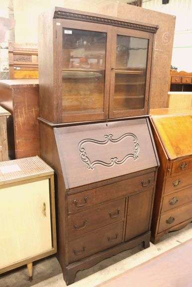 Antique Golden Oak Ladies' Secretary Desk