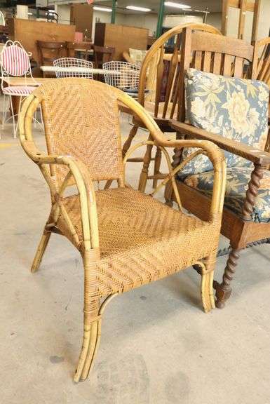 MCM Rattan and Splint Armchair