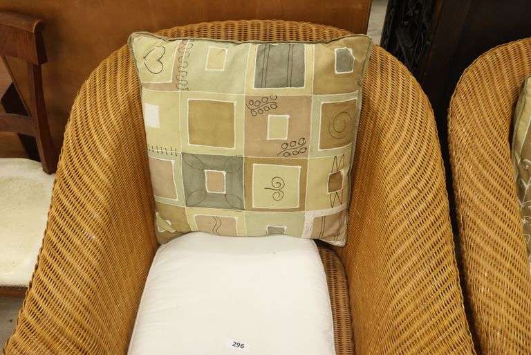 Pair Modern Wicker Armchairs, Losses