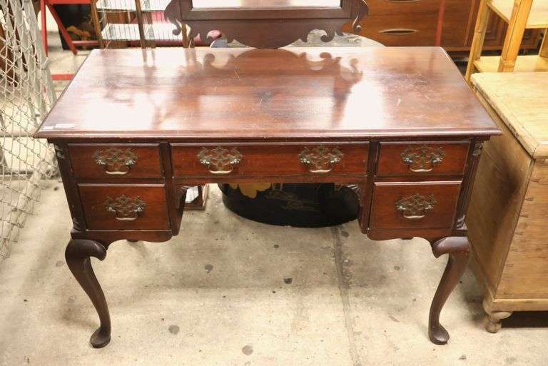 Colonial Revival Mahogany Vanity with Mirror
