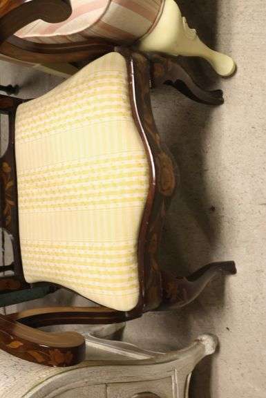 Dutch Marquetry Inlaid Walnut Armchair