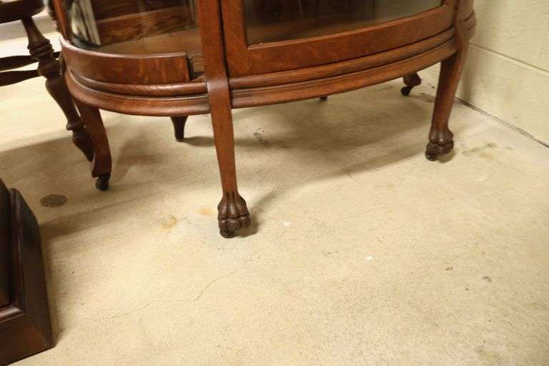 *NO STORAGE* Antique Golden Oak China Cabinet, As-Is