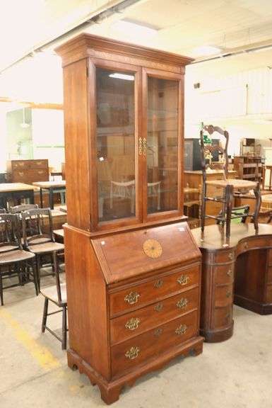 *NO STORAGE* Modern Secretary Desk, Veneer Chips