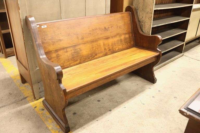 Vintage Farmhouse Pine Church Pew