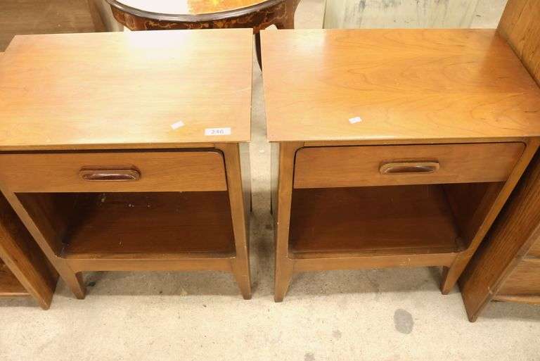 Pair Dixie MCM Cherry Nightstands