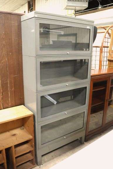 MCM Industrial Metal Four Stack Barrister's Bookcase