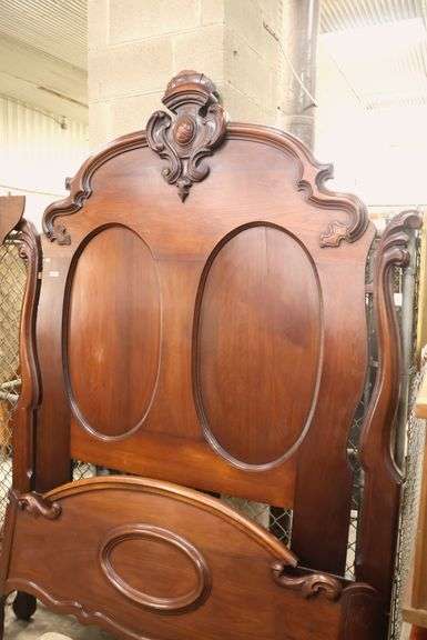 Victorian Carved Walnut Bed