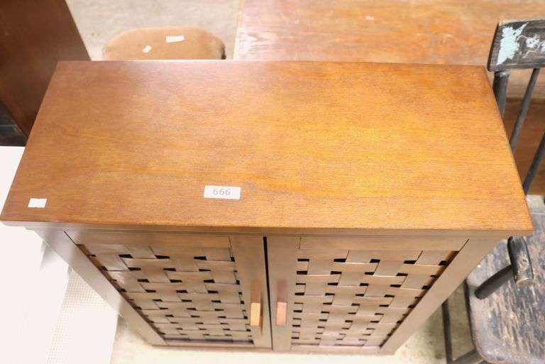 Modern Lattice Door Cabinet
