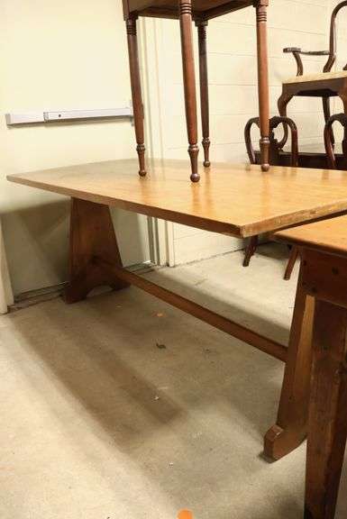 Modern Farmhouse Pine Trestle Table