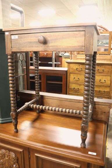 Sheraton Spool Turned Farmhouse Softwood One Drawer Stand
