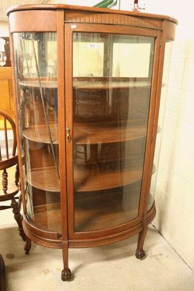 *NO STORAGE* Antique Golden Oak China Cabinet, As-Is