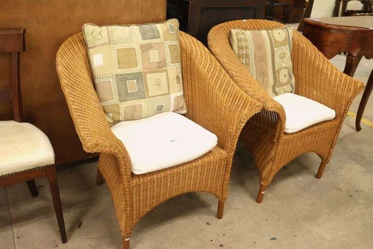 Pair Modern Wicker Armchairs, Losses