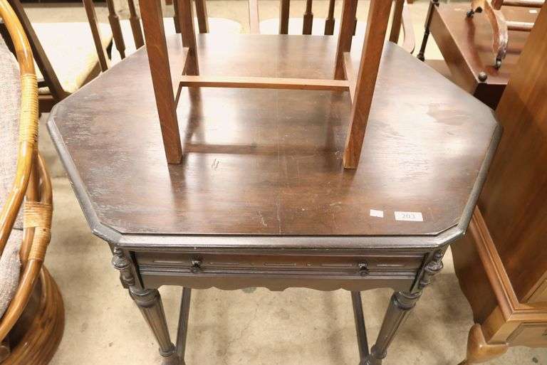 Depression Era Parlor Table, Marks on Top
