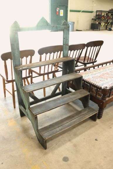 Antique Primitive Painted Plant Stand