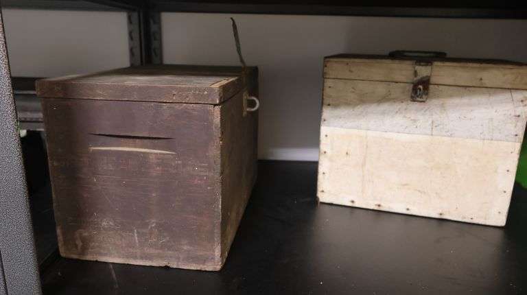 Lot of Vintage Wooden Crates & File Boxes