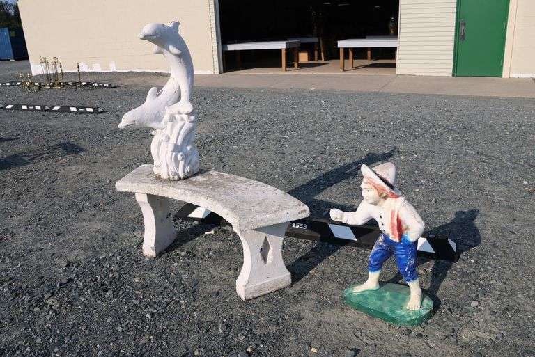 *NO STORAGE* Concrete Bench and Garden Sculptures