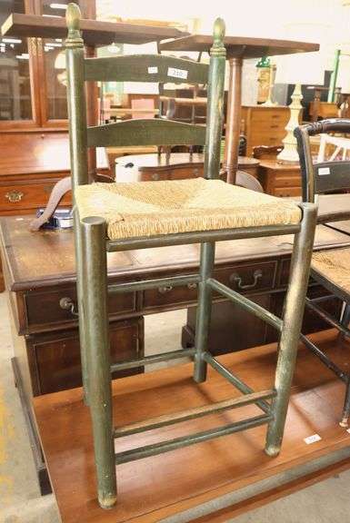 Modern Farmhouse Rush Seat Country Store Merchant's Stool