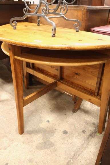 Cabinet-Made Farmhouse Pine Demilune Console Table