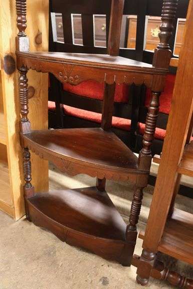 Victorian Walnut Corner Etagere