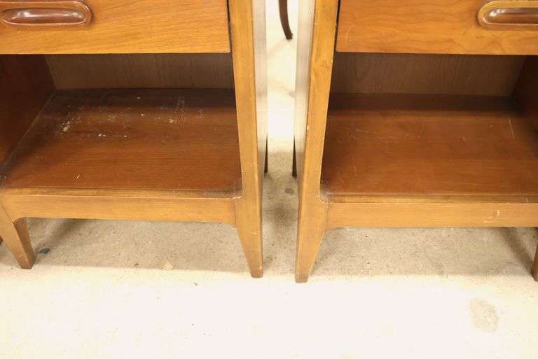 Pair Dixie MCM Cherry Nightstands