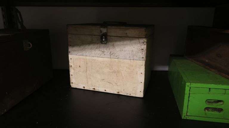 Lot of Vintage Wooden Crates & File Boxes