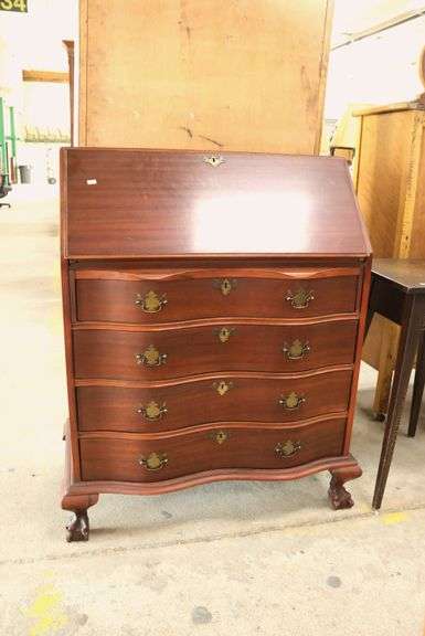 Colonial Revival Mahogany Claw Foot Desk