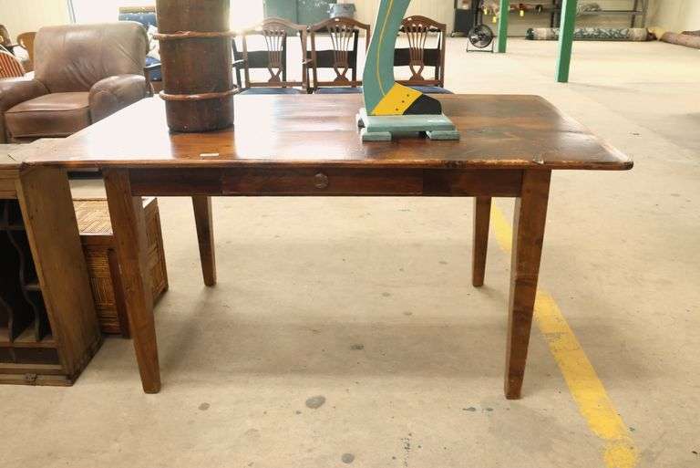 Vintage Farmhouse Pine Harvest Table