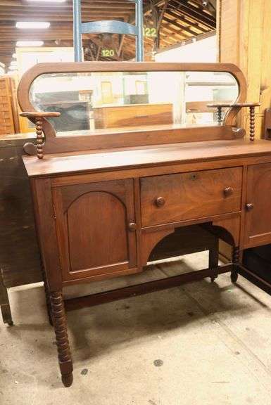 Colonial Revival Walnut Sideboard with Mirror