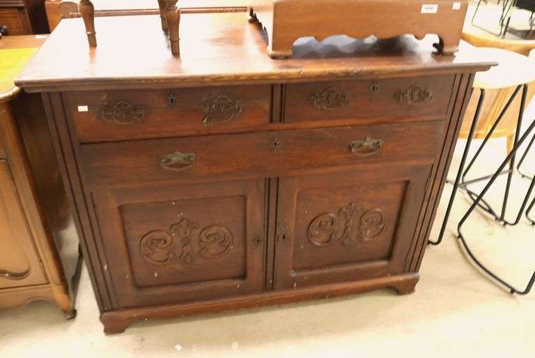 Antique Golden Oak Server