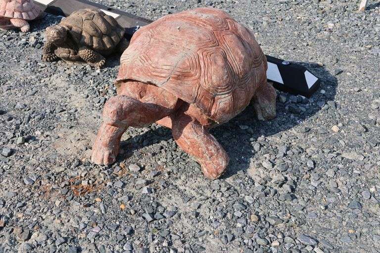 *NO STORAGE* 3 Concrete Turtle Garden Sculptures