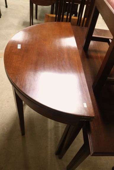 Colonial Revival Hepplewhite Style Inlaid Mahogany Card Table, Probably Potthast Bros.