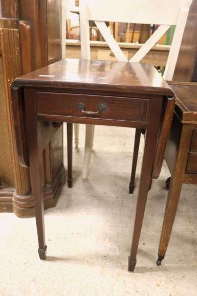 Colonial Revival Banded Mahogany Pembroke Table, Marks on Top