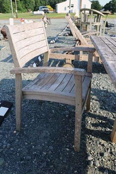 *NO STORAGE* Fortunoff Teak Patio Dining Set, Dry Finish